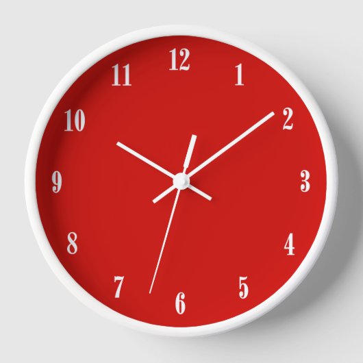Horloge Chiffres blancs rouges solides (Recto)
