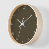 Horloge Chiffres romains blancs de Mocha solides (Angle)