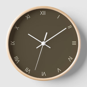 Horloge Chiffres romains blancs de Mocha solides