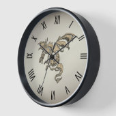 Horloge Chiffres romains du dragon d'or (Angle)