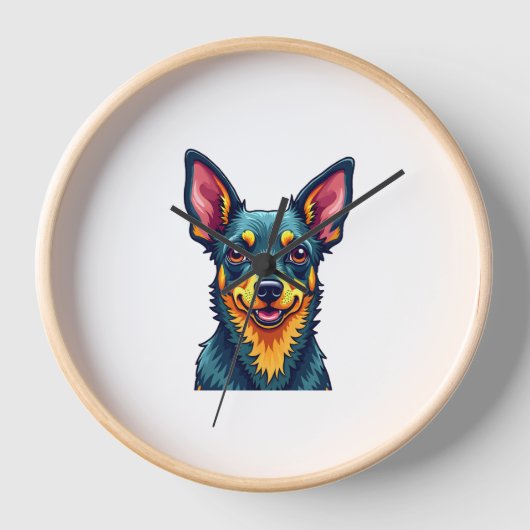 Horloge Chihuahua  Abstract Painting  Colour  Cute Dog (2) (Recto)