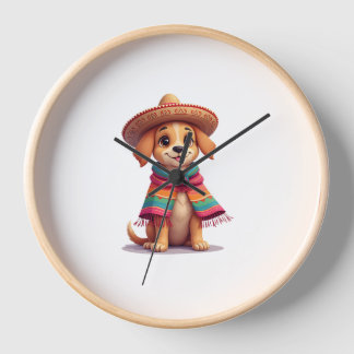 Horloge Chihuahua  Mexique  Cinco de Mayo  Chien Drôle  (1
