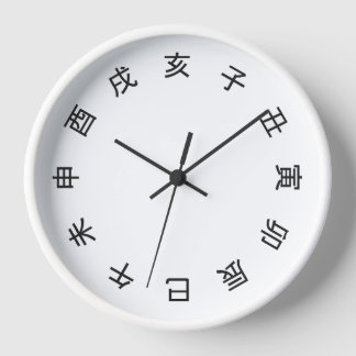Horloge Chinese Zodiac Kanji (rotated) Clock - 