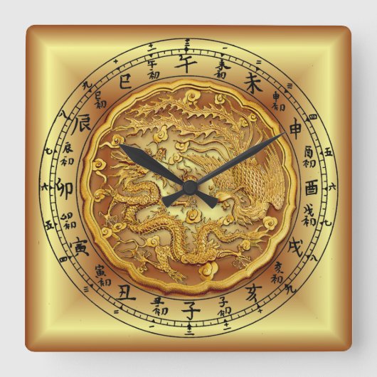 Horloge chinoise de dragon ~ Dragon et Phoenix ~ (Recto)