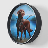 Horloge Chocolat Labrador et Blue Lake (Angle)