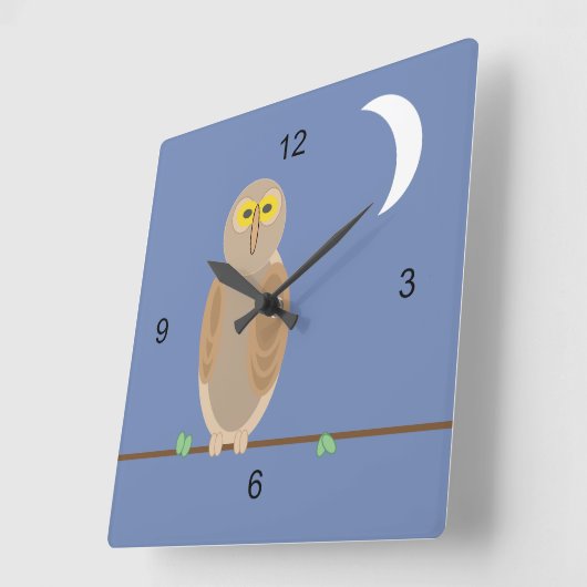 Horloge - Chouette et lune (Angle)