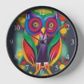 Horloge Chouette holographique couleur mignonne (Recto)