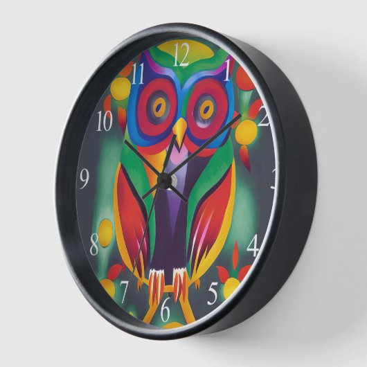 Horloge Chouette holographique couleur mignonne (Angle)