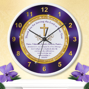 Horloge Christian Merci Gifts. Professeur, Pasteur, Chef