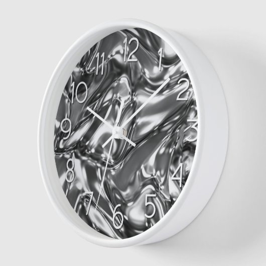 Horloge Chrome Wavy Metallic Look (Angle)