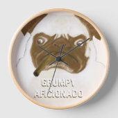 Horloge Cigar à puggy Grumpy AFICIONADO personnalisé (Recto)
