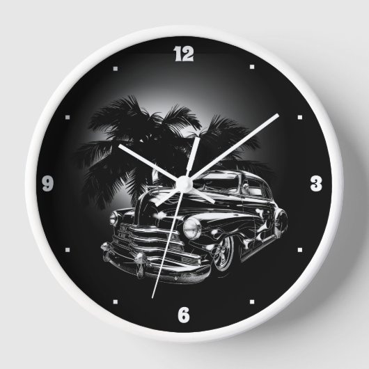 Horloge Cinquante ans noir bas Rider Palm Trees Graphisme (Recto)