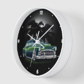 Horloge Cinquante ans vert Bas Rider Palm Trees Graphisme (Angle)