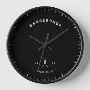 Horloge Ciseaux d'or Barbershop moderne minimaliste élégan