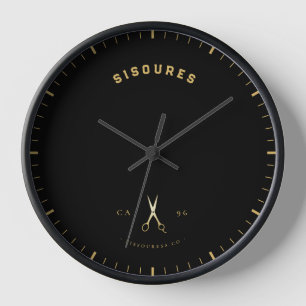 Horloge Ciseaux d'or coiffeur esthétique Barbier
