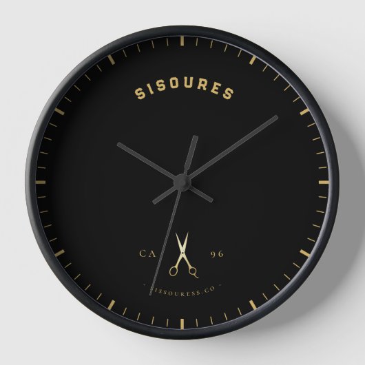 Horloge Ciseaux d'or coiffeur esthétique Barbier (Recto)