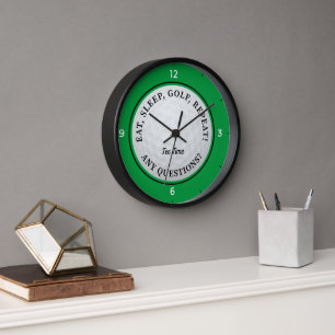 Horloge Citation de sport de balle de golf Golfeur Vert No