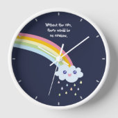 Horloge Citation inspirée et motivationnelle arc-en-ciel (Recto)