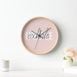 Horloge Citation moderne Pastel Pink Inhale Exhale<br><div class="desc">Citation moderne Pastel Pink Inhale Exhale</div>