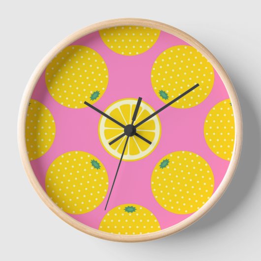 Horloge Citrons Citrons Fun Round (Recto)