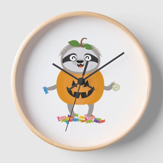 Horloge Citrouille Sloth Halloween Costume cadeau (Recto)