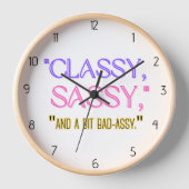Horloge Classe, Sassy et rebelle (Recto)