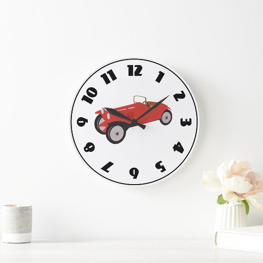 Horloge classique de voiture rouge