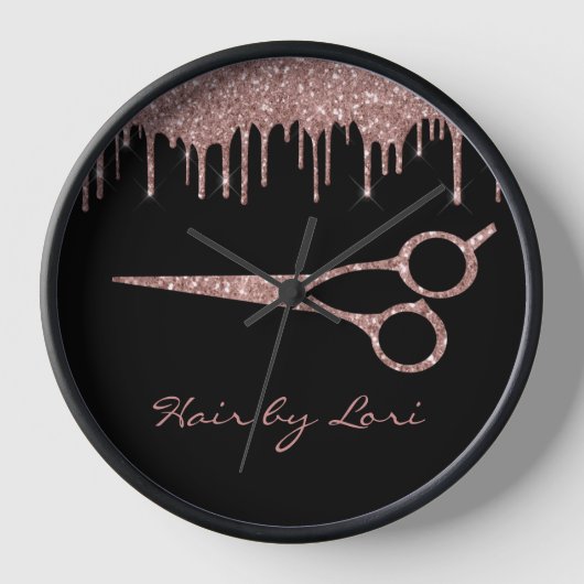 Horloge Clavier Rose Gold Drips Glitter Scissors (Recto)