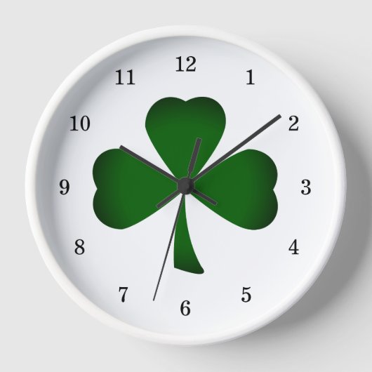 Horloge Clavier vert Shamrock irlandais Lucky (Recto)