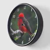 Horloge Clock de Vermilion Flycatcher (Angle)