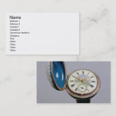 Horloge (cloisonne enamel) visitekaartje (Voorkant / Achterkant)