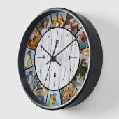 Horloge Clôture en bois blanc faux rustique 12 Collage de  (Angle)