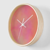 Horloge Cloud à marbre rose et orange abstrait (Angle)