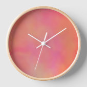 Horloge Cloud à marbre rose et orange abstrait (Recto)