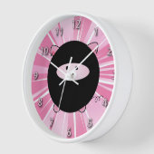 Horloge Cochon de Ninja rose (Angle)