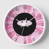 Horloge Cochon de Ninja rose (Recto)