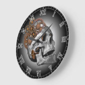 Horloge Cochons crâne Steampunk Squelette gothique (Angle)