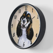 Horloge Cocker Spaniel (Parti) Peinture - Art Chien origin (Angle)