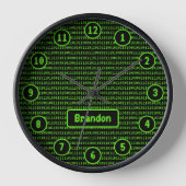 Horloge Code Programmer Style SciFi Vert/Noir - N'importe  (Recto)