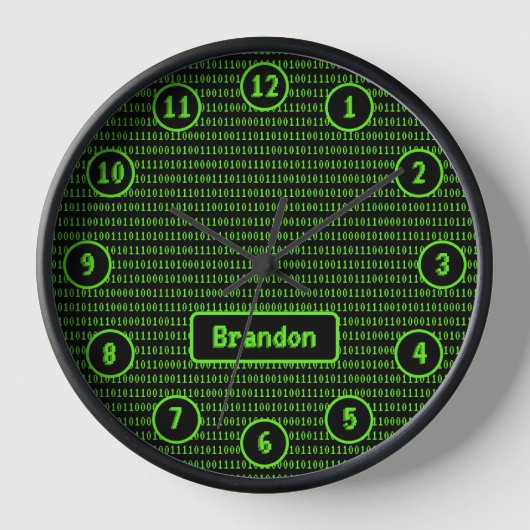 Horloge Code Programmer Style SciFi Vert/Noir - N'importe (Recto)