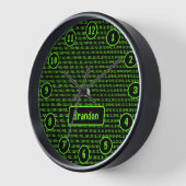 Horloge Code Programmer Style SciFi Vert/Noir - N'importe  (Angle)