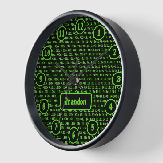 Horloge Code Programmer Style SciFi Vert/Noir - N'importe (Angle)