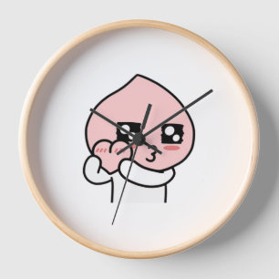 Horloge Cœur Apeach Apeach Cœur Cœur pêche pour vous