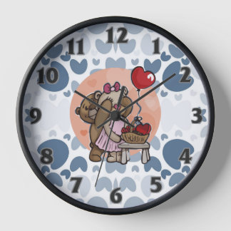 Horloge Coeur bleu