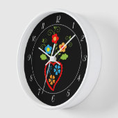 Horloge Coeur de floraison folklorique portugais (Angle)
