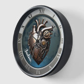 Horloge Coeur mécanique Steampunk (Angle)