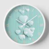 Horloge Coeurs blancs 3D (Recto)