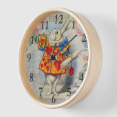 Horloge Cœurs de Lapin Blanc Alice Classique (Angle)