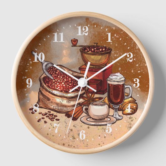 Horloge coffee bar decor large clock (Recto)