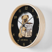 Horloge ☕ Coffeecore Clock Coffee Mèmes Barista CARLIN DOG (Angle)